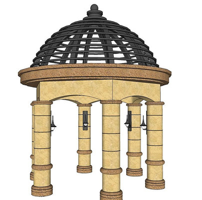 钢制圆顶镂空亭 钢制圆顶镂空亭