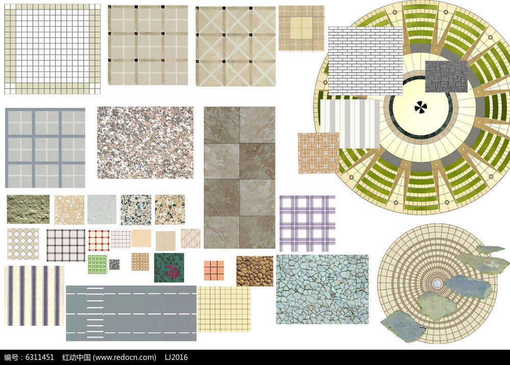 铺装节点平面psd素材