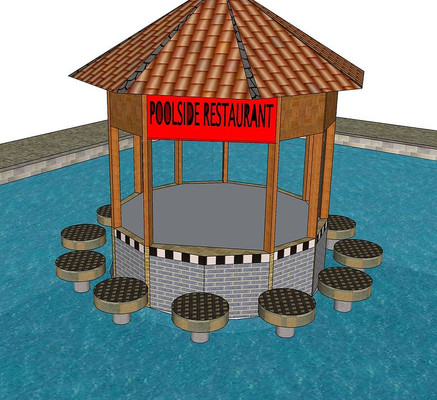 水上木质观赏亭 水上木质观赏亭