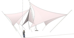 公园简约三角张拉膜廊架 公园简约三角张拉膜廊架