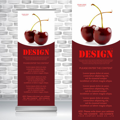 高清新鲜樱桃农产品水果易拉宝 高清新鲜樱桃农产品水果易拉宝