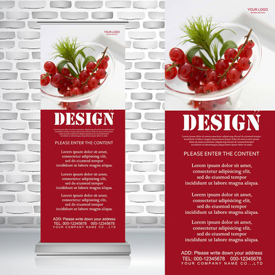 简洁新鲜红葡萄提子农产品水果易拉宝 简洁新鲜红葡萄提子农产品水果易拉宝