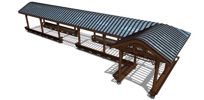 仿古玻璃顶休闲长廊 仿古玻璃顶休闲长廊