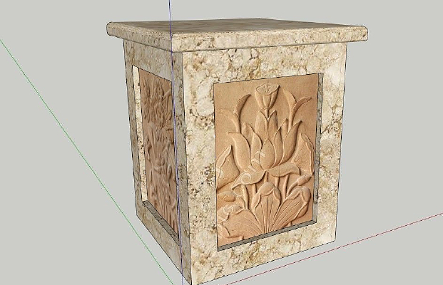 石墩石雕的SU模型设计 石墩石雕的SU模型设计