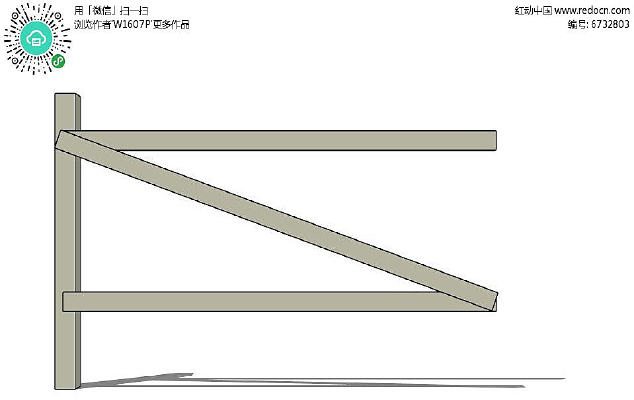 木质简易加固护栏模型 木质简易加固护栏模型