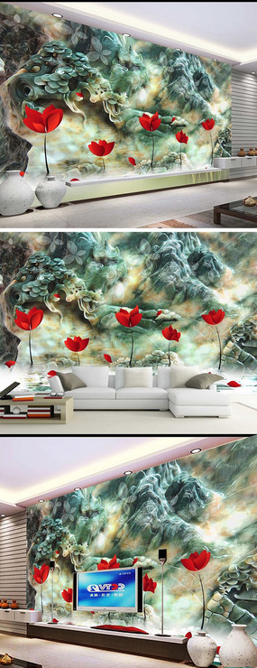 ʱ��С�컨��ʯ���屳��ǽ