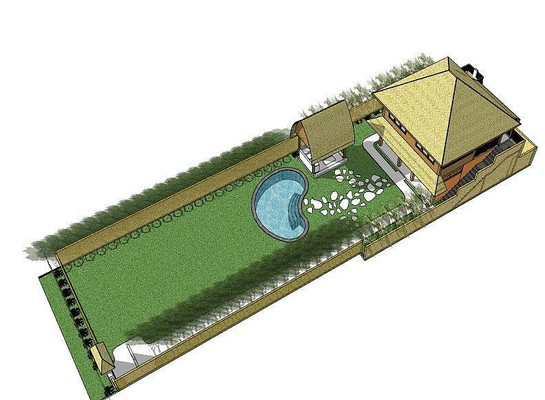 东南亚风格农村庭院SU模型- 东南亚风格农村庭院SU模型-