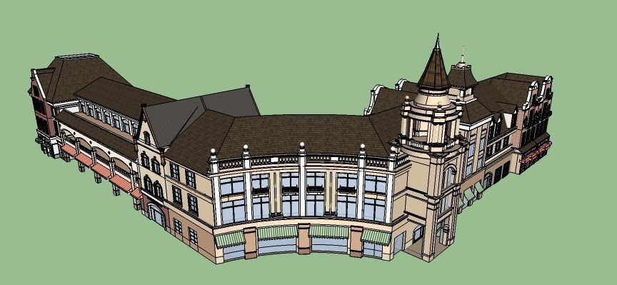 转角住宅建筑模型 转角住宅建筑模型