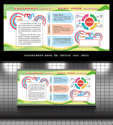 大气简约绿色企业文化墙宣传栏 大气简约绿色企业文化墙宣传栏