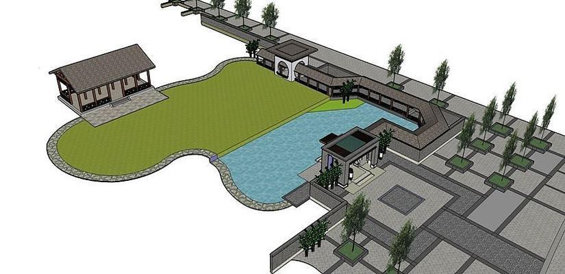 ��ʽ�ŵ乫԰���� skp