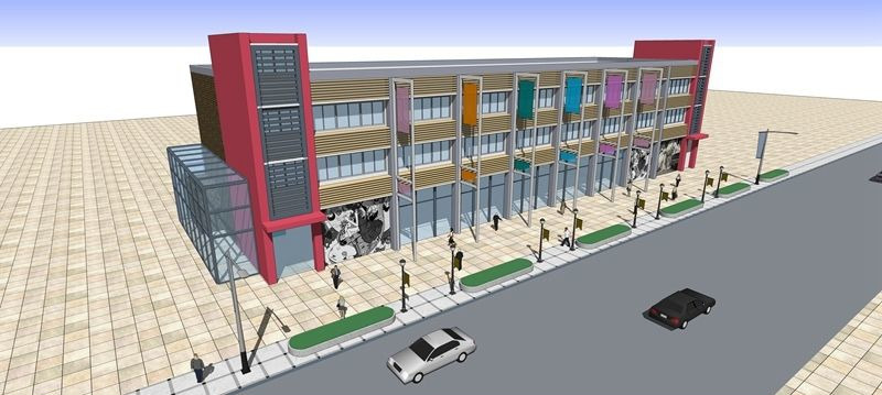 彩色小商业建筑 彩色小商业建筑