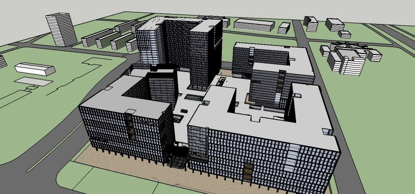 商业区多栋建筑楼