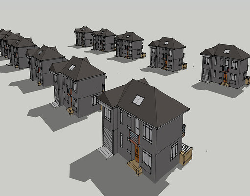 全是单体的别墅群落 全是单体的别墅群落