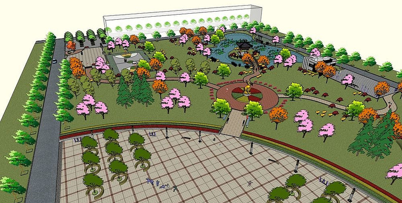 城市广场活动中心景观模型 城市广场活动中心景观模型