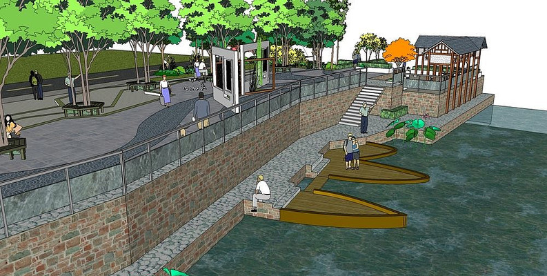 �ӱ�С�����й㳡ģ�� skp