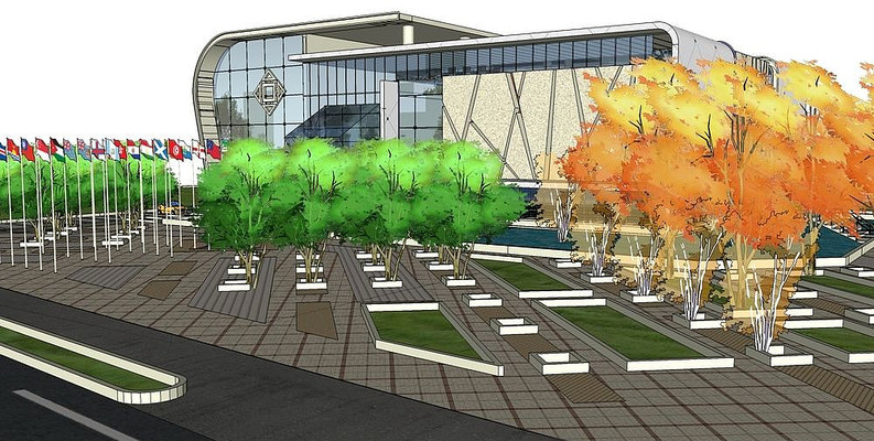 建筑周边绿地休闲区景观 建筑周边绿地休闲区景观