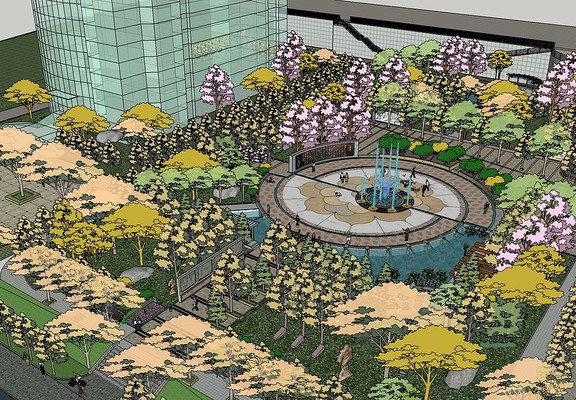 ĳ����ǰ���Ĺ㳡����ģ�� skp