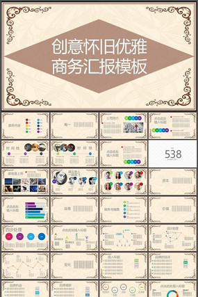 创意怀旧优雅商务汇报模板 创意怀旧优雅商务汇报模板