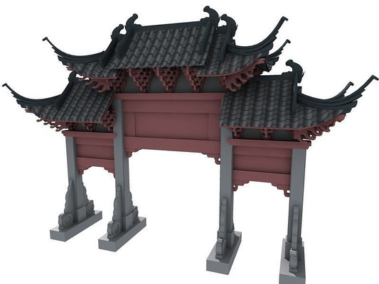 飞檐古建木质牌坊门 飞檐古建木质牌坊门