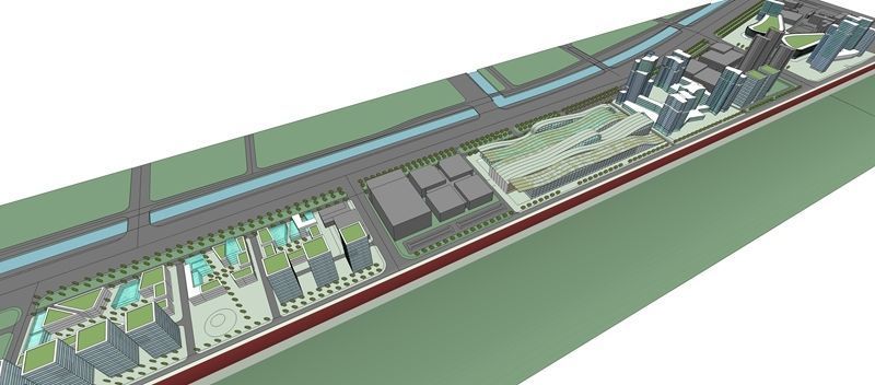 现代购物中心模型 现代购物中心模型