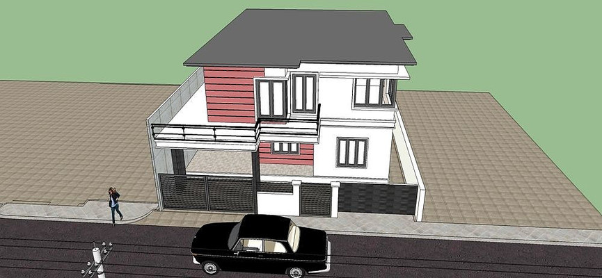 现代风格别墅模型 现代风格别墅模型