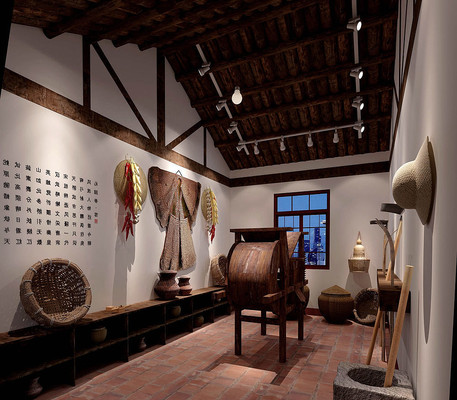 一个老式农具展示区 一个老式农具展示区