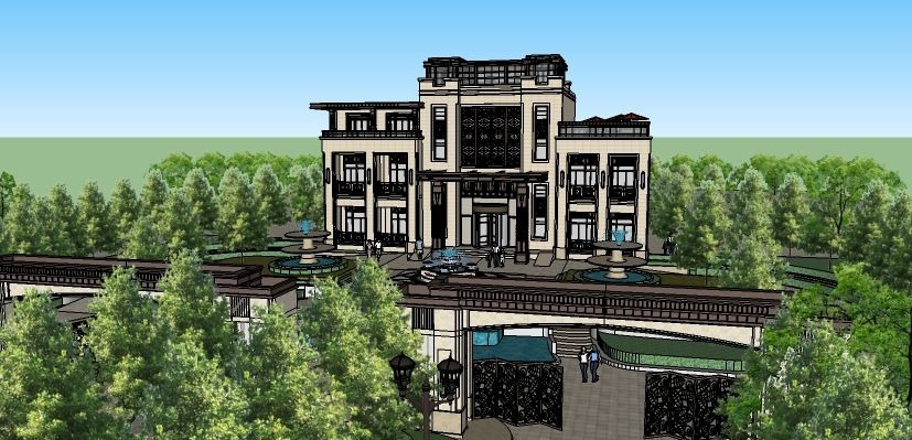 会所带景观大门 会所带景观大门