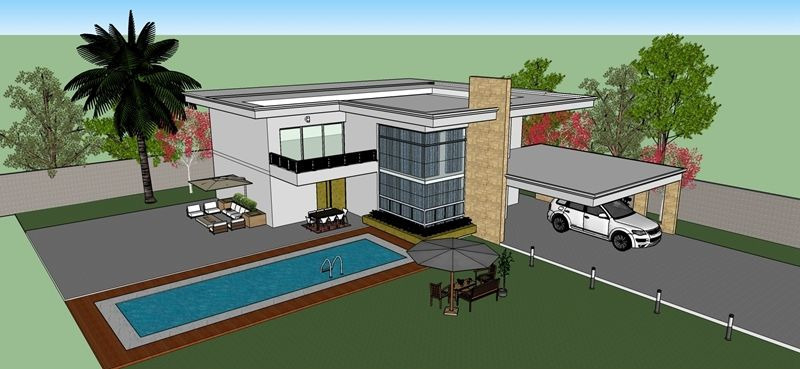 现代私家别墅模型 现代私家别墅模型