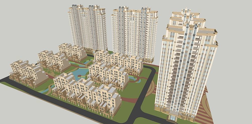 住宅小区建筑群 住宅小区建筑群