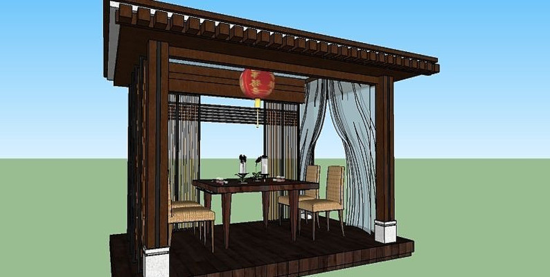 新中式带桌椅亭子 新中式带桌椅亭子