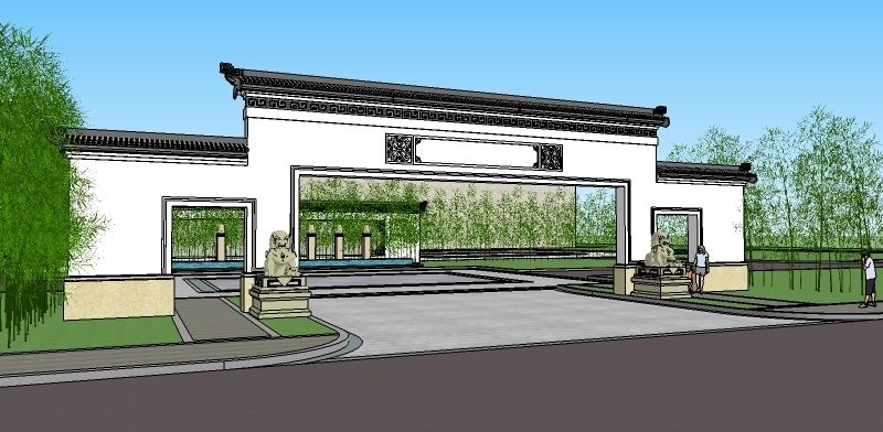 中式三门大门 中式三门大门