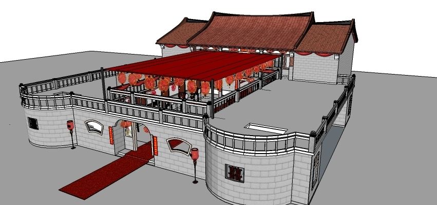 中式婚礼场景模型 中式婚礼场景模型