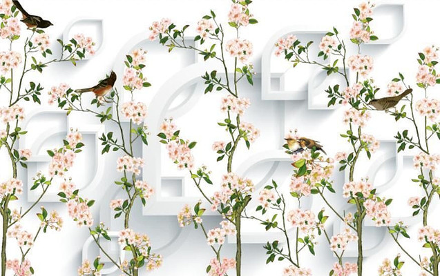 花鸟电视背景墙 花鸟电视背景墙