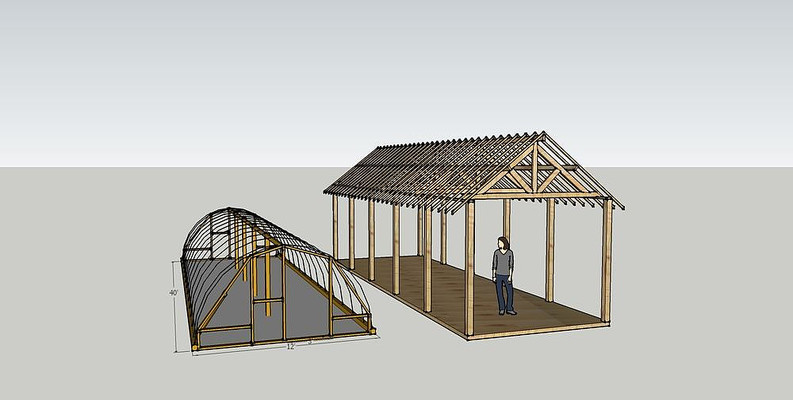 木廊架蔬菜棚SU模型 木廊架蔬菜棚SU模型