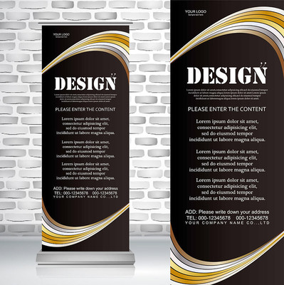 淡色环绕条纹时尚易拉宝 淡色环绕条纹时尚易拉宝