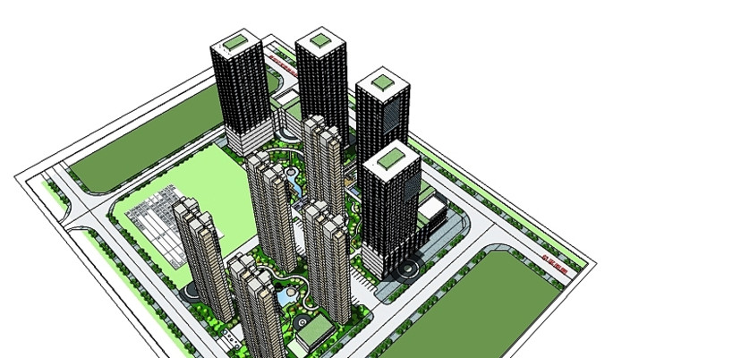 ��ҵ�칫��Ԣ�ۺ���Ŀ skp