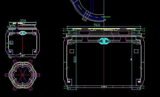 ��ʽ�ŵ�Ҿ�÷����Բ����Բ�Ķ�CAD����ͼ dwg