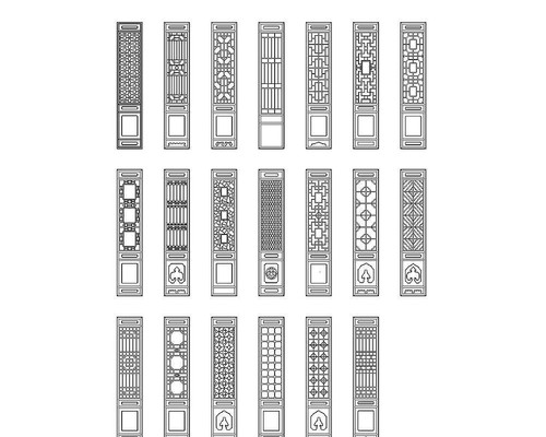 仿古门图块集 仿古门图块集