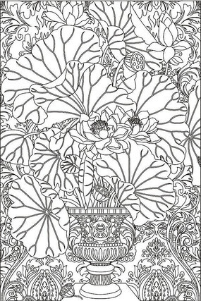 欧式花荷花雕刻图案 欧式花荷花雕刻图案