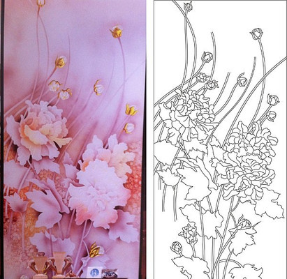 牡丹郁金香雕刻图案 牡丹郁金香雕刻图案