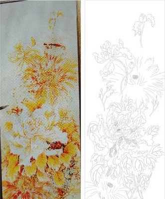 牡丹抽象雕刻图案 牡丹抽象雕刻图案