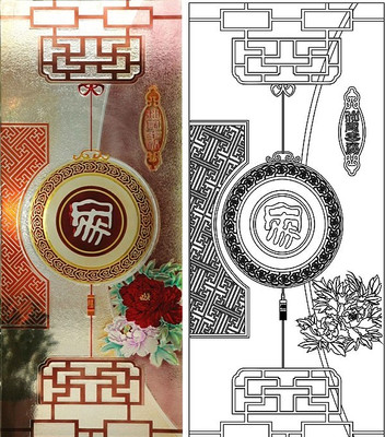 和家幸福牡丹雕刻图案 和家幸福牡丹雕刻图案
