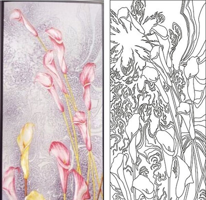 马蹄莲雕刻图案 马蹄莲雕刻图案