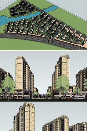 �߼�סլ������ͼ��ʦSUģ�� skp