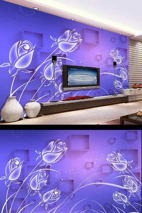 透明花朵立体方框时尚3D背景墙 透明花朵立体方框时尚3D背景墙