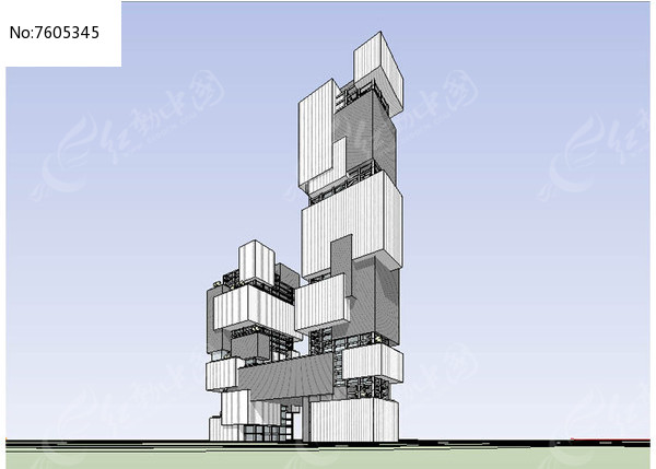 建筑草图大师su模型,编号是7605345,文件格式是skp,建议使用sketchup