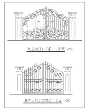 方管铁艺大门设计图纸图片