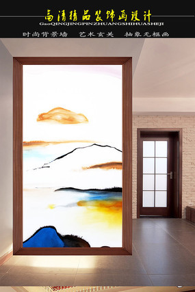 高清抽象油画山外山玄关装饰画 高清抽象油画山外山玄关装饰画