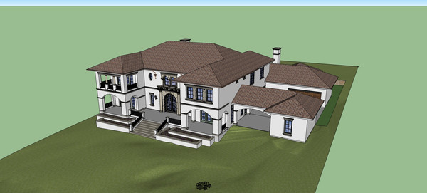 棕色屋顶双层别墅模型 棕色屋顶双层别墅模型