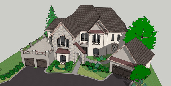 带屋顶阳台别墅模型 带屋顶阳台别墅模型